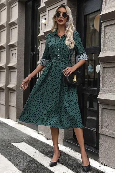 Polka Dot Tied Button Up Dress sold by Charming Charlie product image thumbnail 5