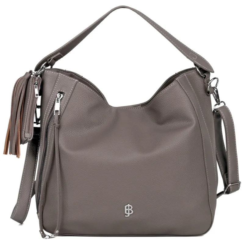 Julia Buxton Women's Pebble Vegan Leather Hobo sold by Charming Charlie