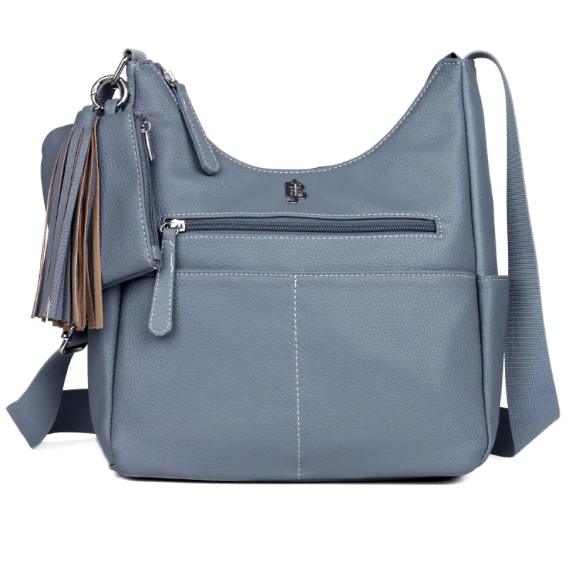 Julia Buxton Pebble Vegan Leather Organization Hobo Bag sold by Charming Charlie