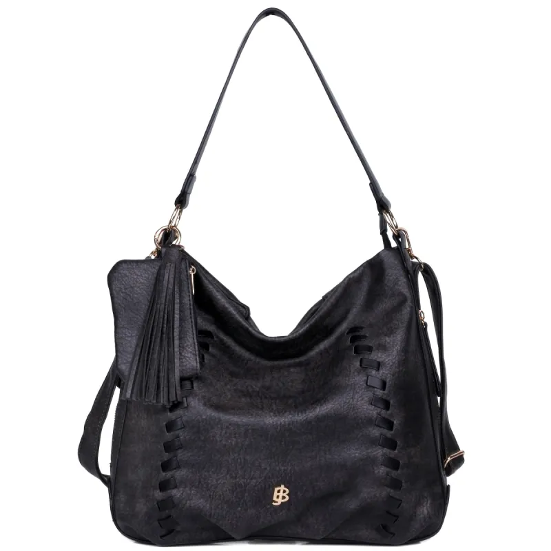 Whip Stitch Vegan Leather Hobo Bag sold by Charming Charlie