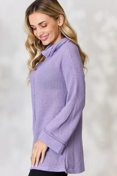 BiBi Exposed Seam Waffle Knit Top sold by Charming Charlie product image thumbnail 3