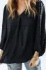 Leopard V-Neck Balloon Sleeve Blouse sold by Charming Charlie