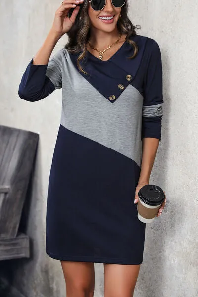 Color Block V-Neck Mini Dress sold by Charming Charlie product image thumbnail 3