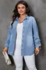 Plus Size Button Up Pocketed Denim Top sold by Charming Charlie