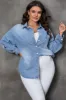 Plus Size Button Up Pocketed Denim Top sold by Charming Charlie