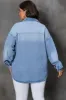 Plus Size Button Up Pocketed Denim Top sold by Charming Charlie