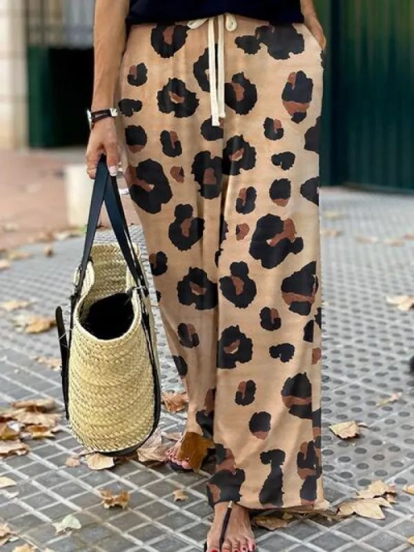 Leopard Wide Leg Pants sold by Charming Charlie