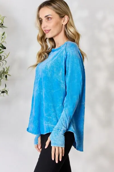 Zenana Round Neck Long Sleeve Top sold by Charming Charlie product image thumbnail 3