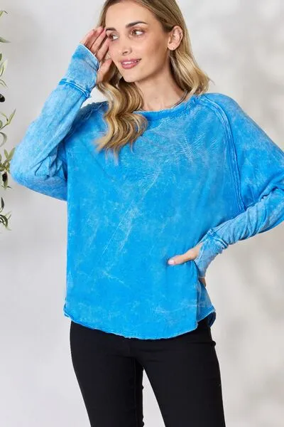 Zenana Round Neck Long Sleeve Top sold by Charming Charlie product image thumbnail 4