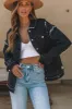 Button Up Raw Hem Distressed Denim Jacket sold by Charming Charlie