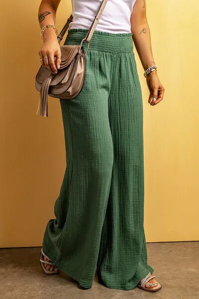 Smocked Waist Texture Wide Leg Pants sold by Charming Charlie product image thumbnail 4