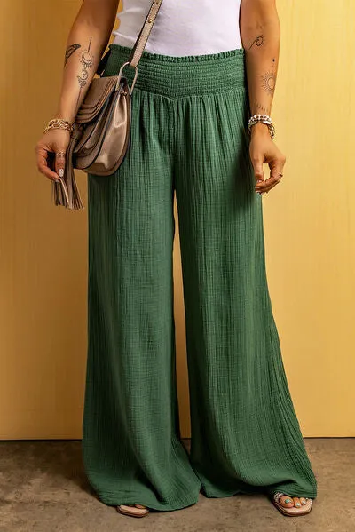 Smocked Waist Texture Wide Leg Pants sold by Charming Charlie product image thumbnail 5