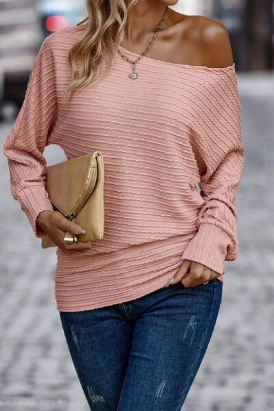 Texture Round Neck Long Sleeve Top sold by Charming Charlie