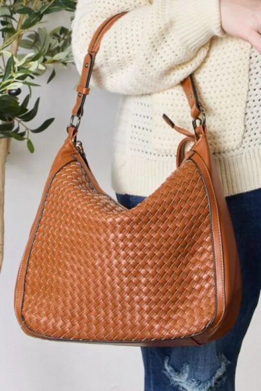 SHOMICO Weaved Vegan Leather Handbag sold by Charming Charlie