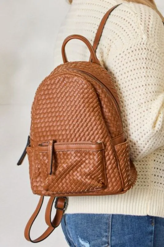 SHOMICO PU Leather Woven Backpack sold by Charming Charlie