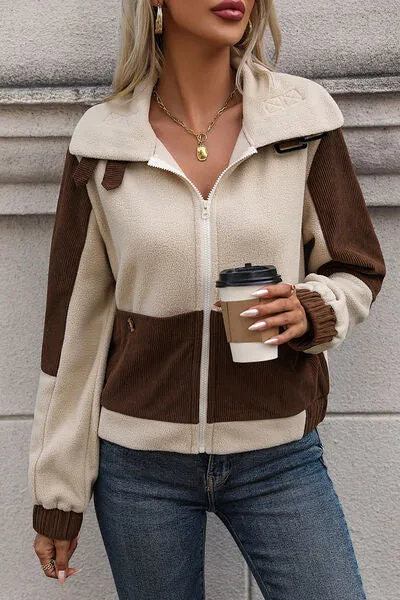 Color Block Zip Up Pocketed Jacket sold by Charming Charlie product image thumbnail 4