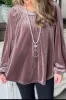 Ruched Round Neck Raglan Sleeve Blouse sold by Charming Charlie