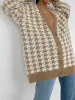 Houndstooth Button Up Long Sleeve Cardigan sold by Charming Charlie