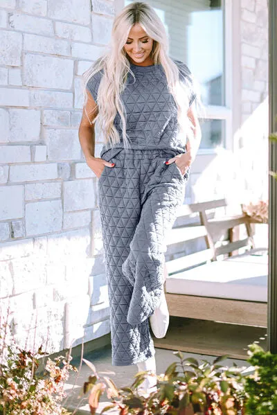 Short Sleeve Top and Pocketed Pants Lounge Set sold by Charming Charlie product image thumbnail 5