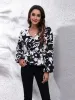 Floral V-Neck Balloon Sleeve Peplum Blouse sold by Charming Charlie