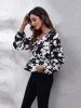 Floral V-Neck Balloon Sleeve Peplum Blouse sold by Charming Charlie