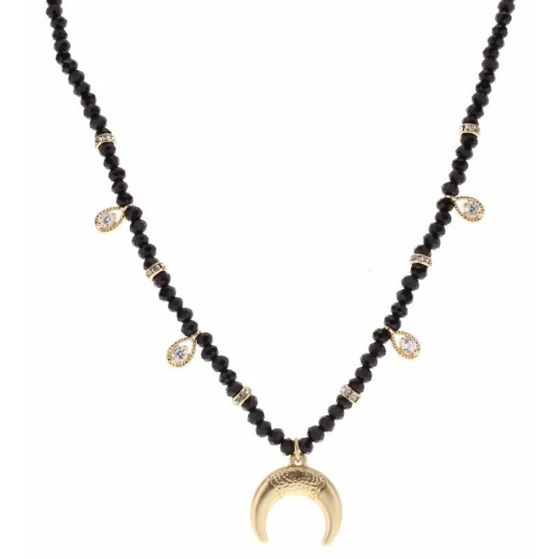 16" Jet Body with Teardrop and Doublehorn Charm Necklace, 3" Ext. sold by Charming Charlie