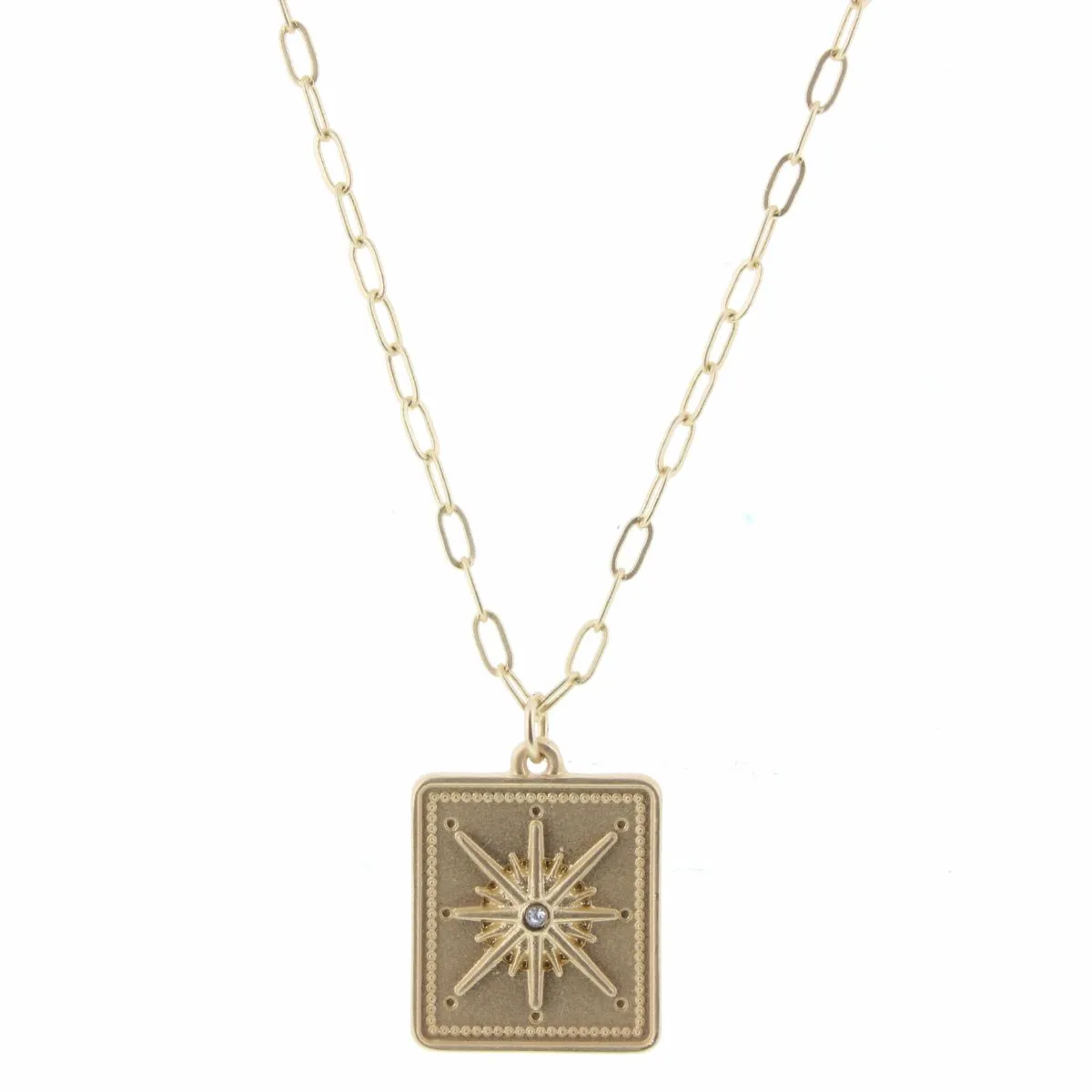 18-24" Gold Chain with Square Compass Charm Adjustable Necklace sold by Charming Charlie