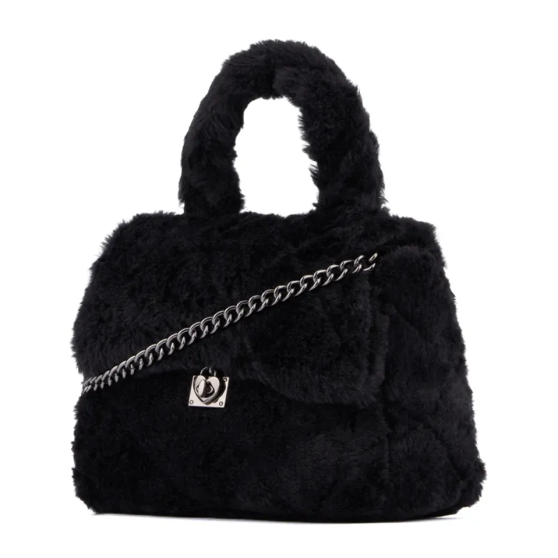 Women's Sonia Faux Fur Top Handle Structured Bag sold by Charming Charlie