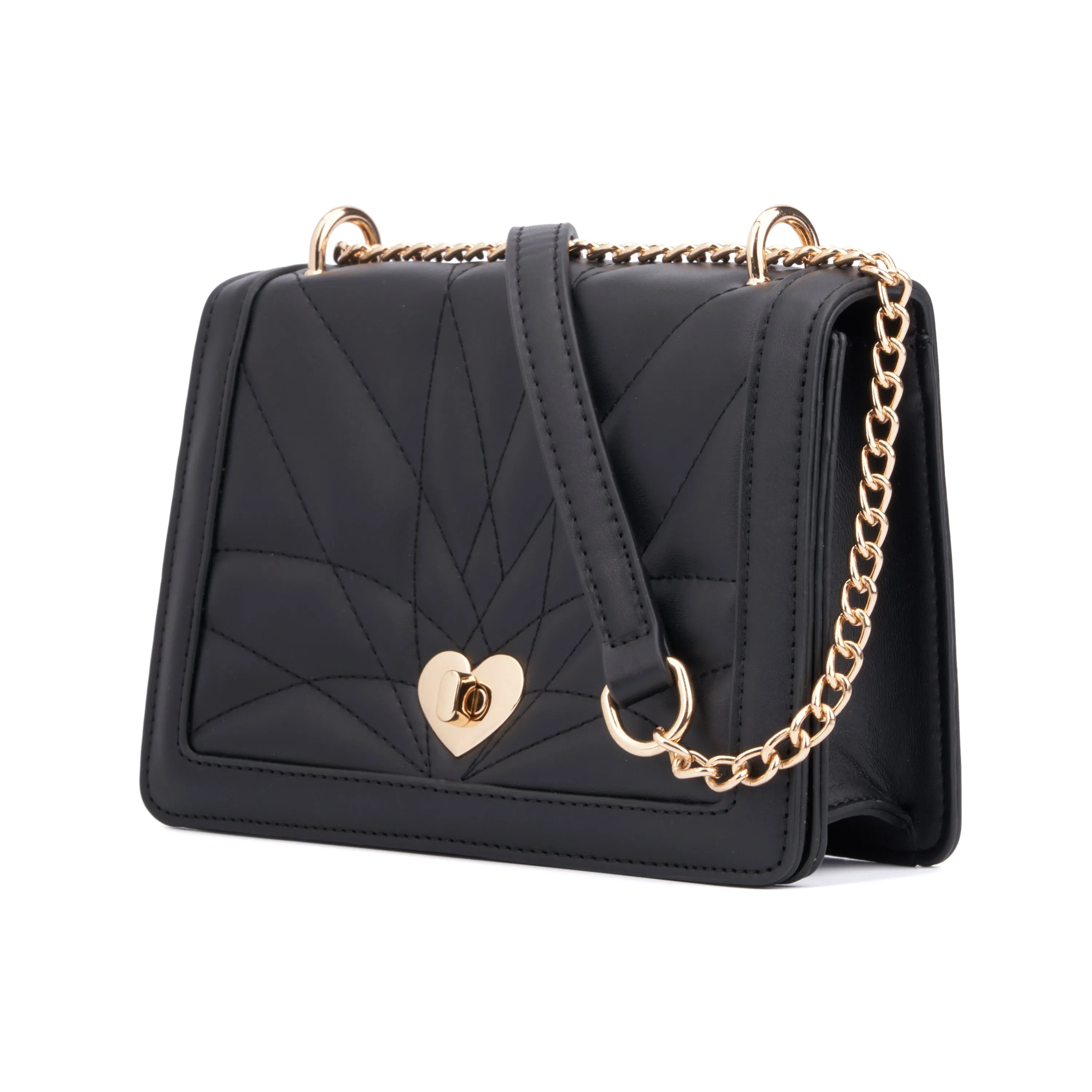 Women's Edna Quilted Heart Twist Lock Crossbody Bag sold by Charming Charlie