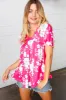 Fuchsia Floral V Neck Dolman Top sold by Charming Charlie
