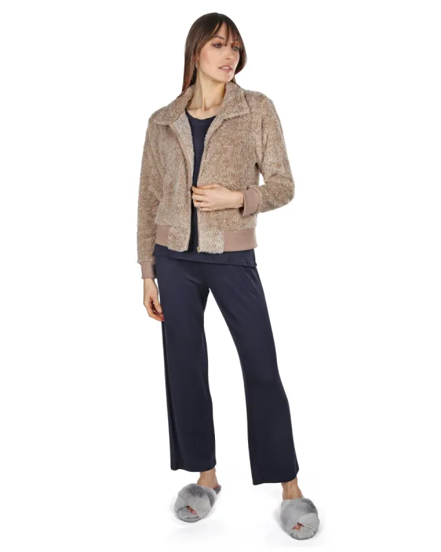 Women's Plush Zippered Front Warm and Cozy Jacket sold by Charming Charlie