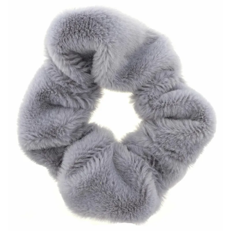 Grey Silky Fur Scrunchie sold by Charming Charlie