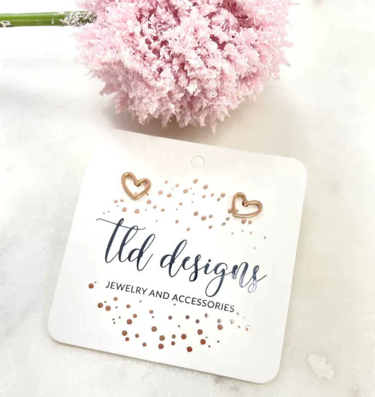 Rose gold hearts sold by Charming Charlie