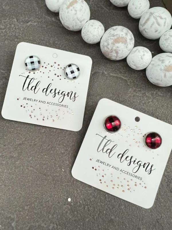 Plaid Studs sold by Charming Charlie