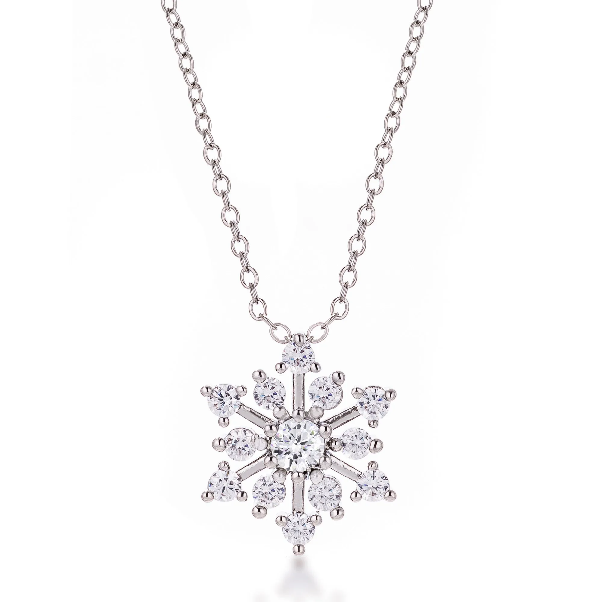 Contemporary CZ Snowflake Necklace sold by Charming Charlie