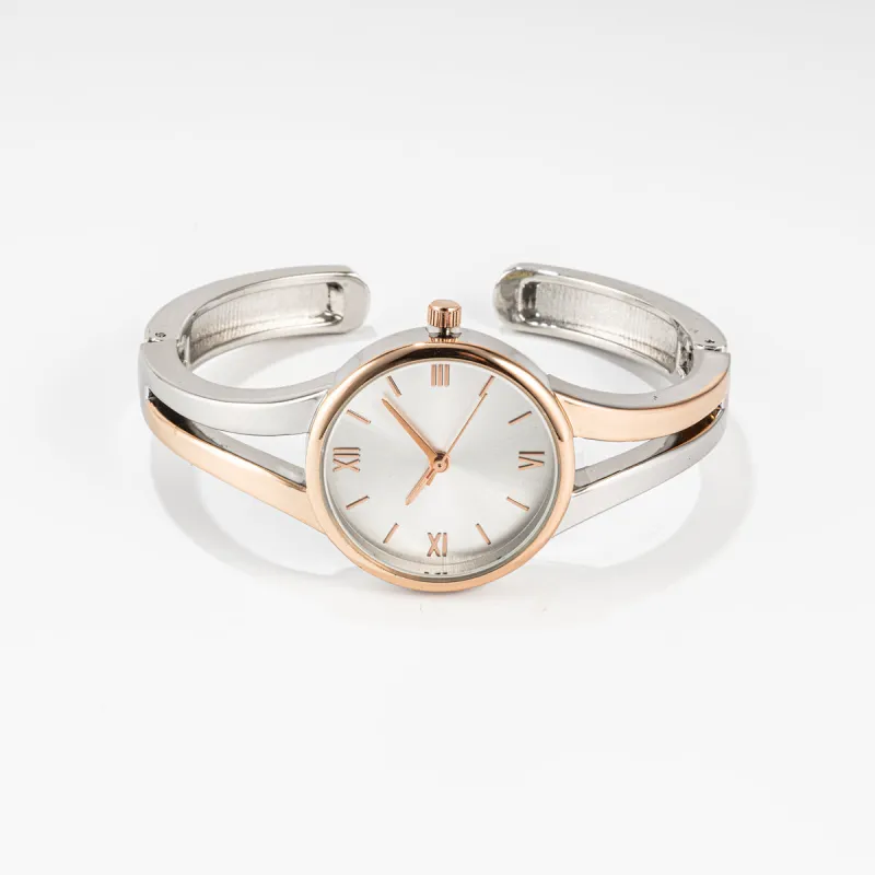 Simple Silver Two-Tone Cuff Watch sold by Charming Charlie
