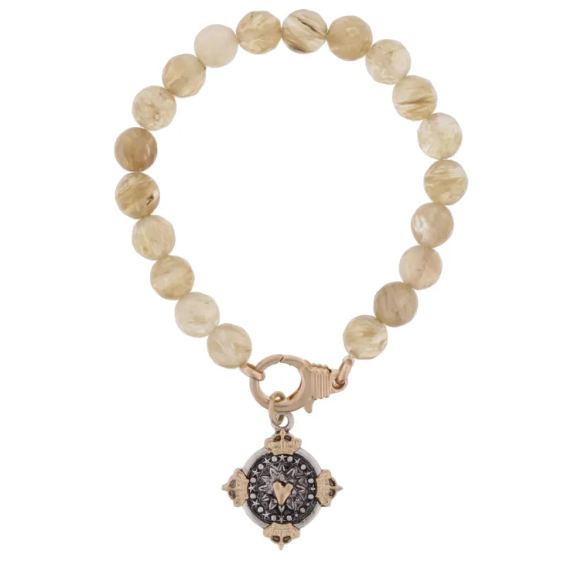 Natural Stretch Bracelet with Double Sided "Let Your Faith Be Bigger" Charm sold by Charming Charlie