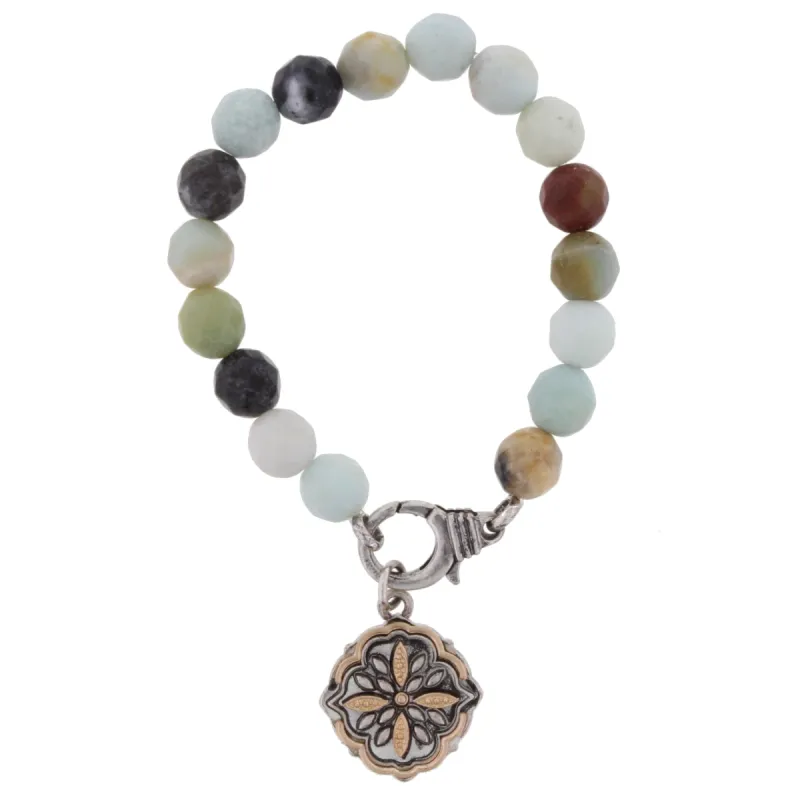 Amazonite Stretch Bracelet with Double Sided " I Can Do All Things Through Christ" Charm sold by Charming Charlie