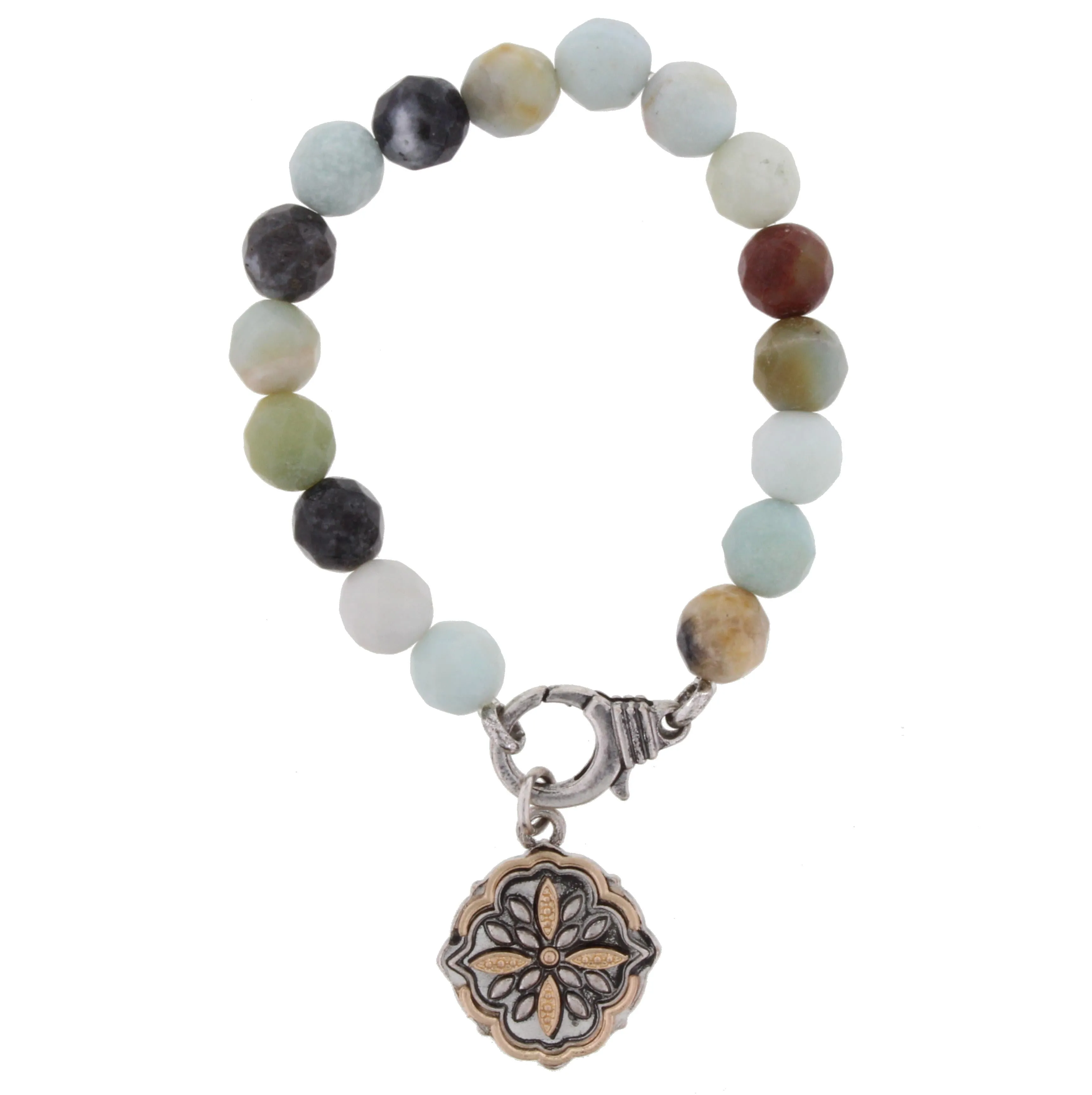 Amazonite Stretch Bracelet with Double Sided " I Can Do All Things Through Christ" Charm sold by Charming Charlie