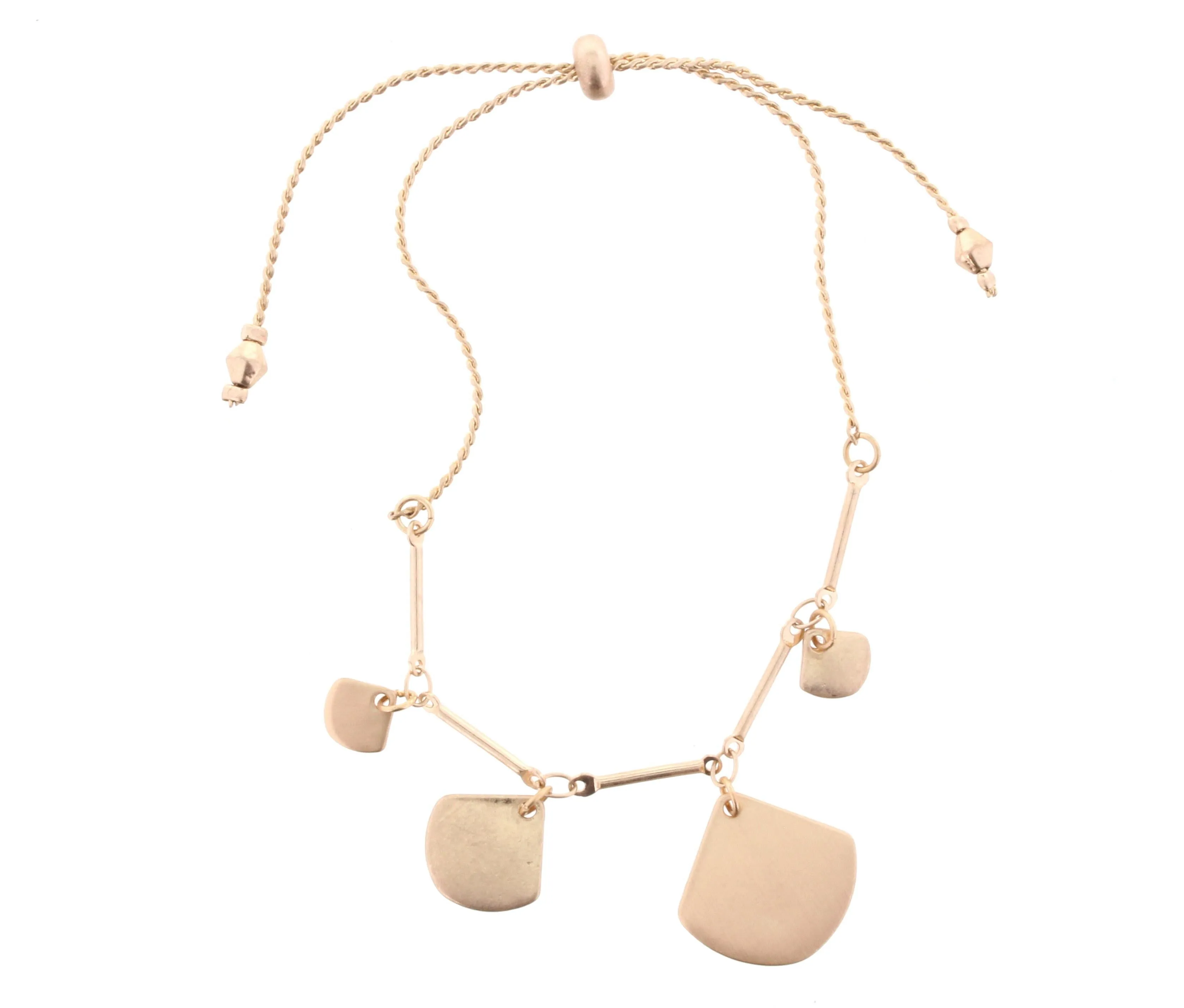 Gold Adjustable Pull Cord Bracelet with Gold Fan Dangles sold by Charming Charlie