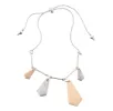 Silver Adjustable Pull Cord Bracelet with 2-Tone Irregular Rhombus Dangles sold by Charming Charlie