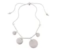 Silver Adjustable Pull Cord Bracelet with Silver Circle Dangles sold by Charming Charlie