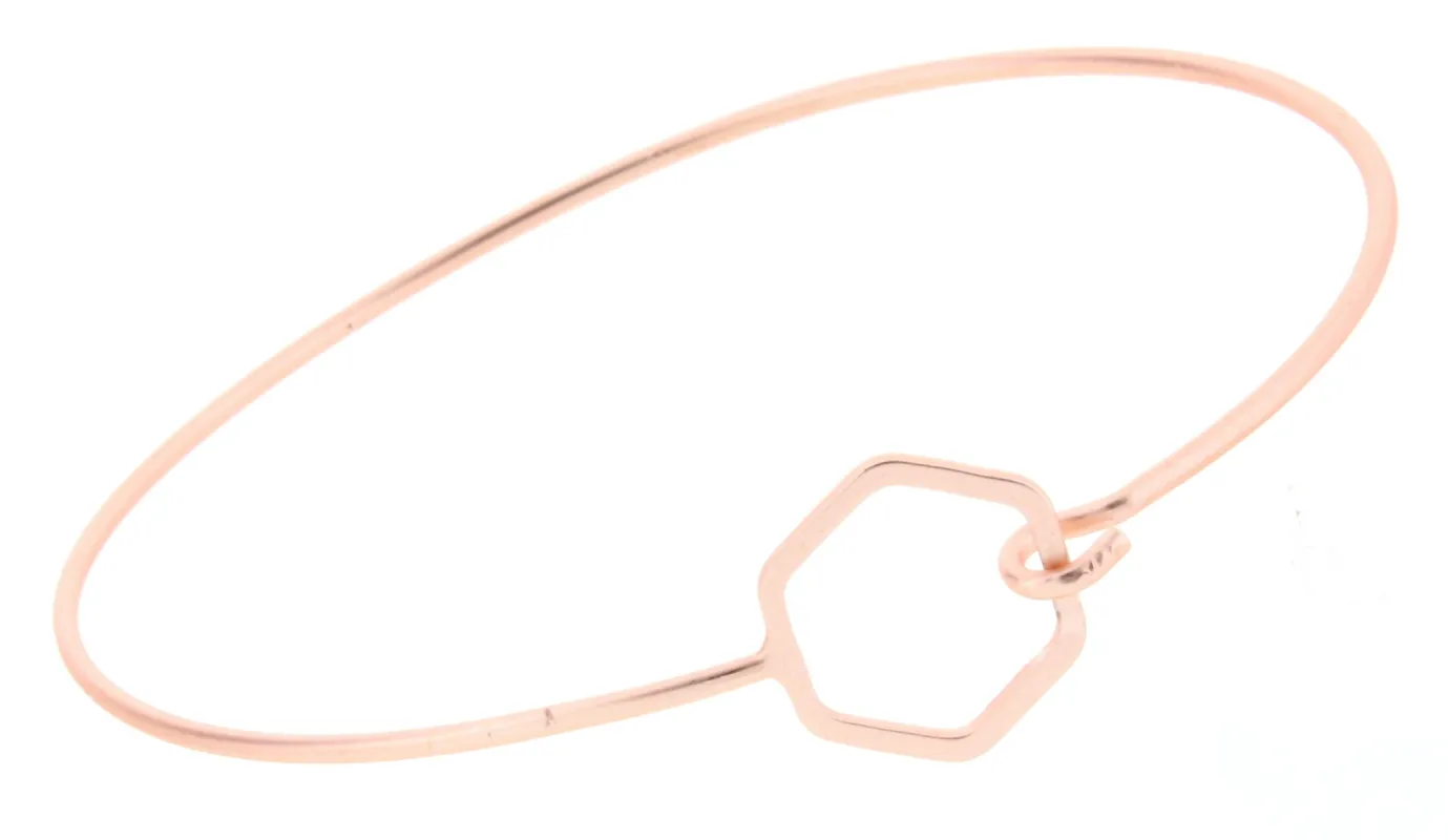 Delicate Rose Gold Hexagon Latch Bracelet sold by Charming Charlie
