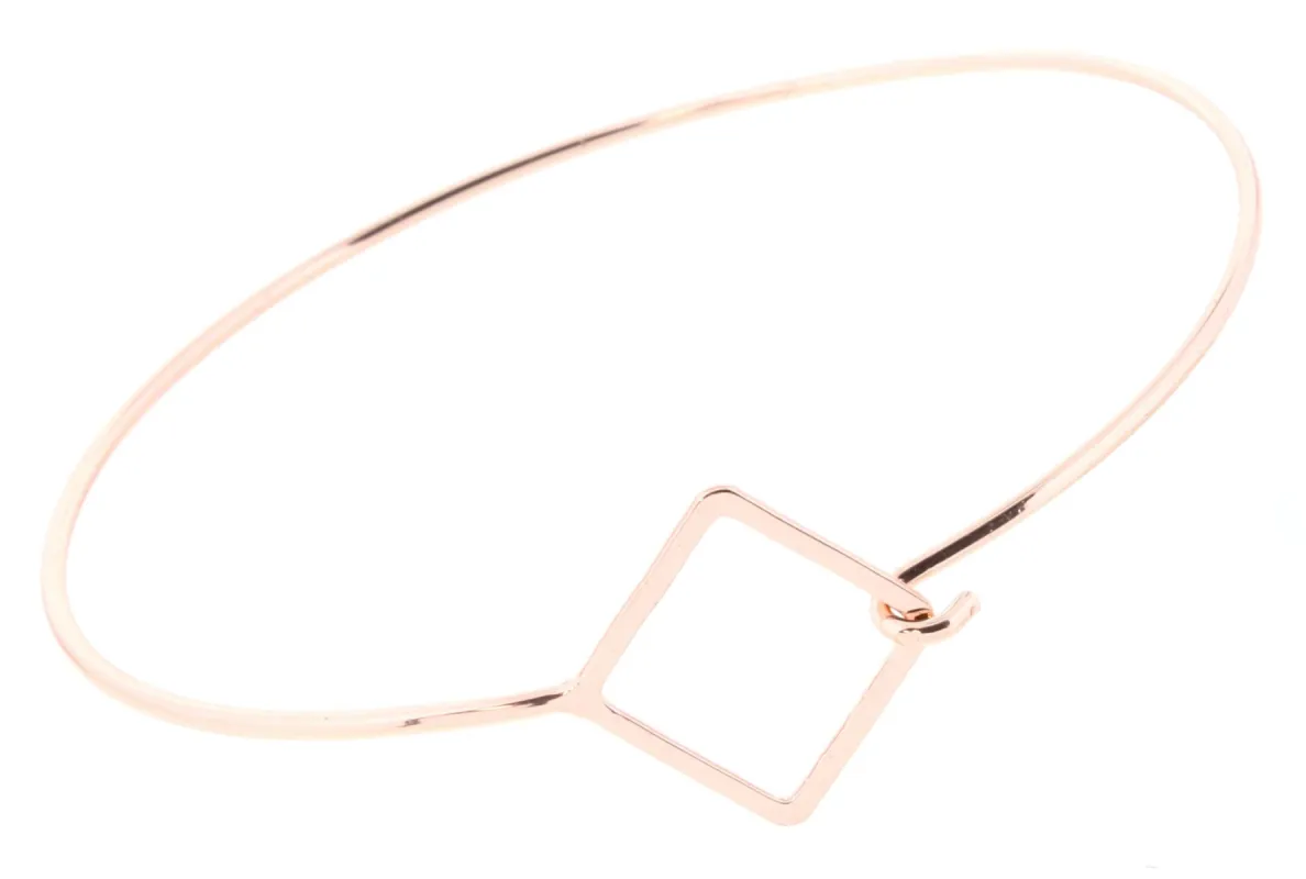 Delicate Rose Gold Sideways Square Latch Bracelet sold by Charming Charlie