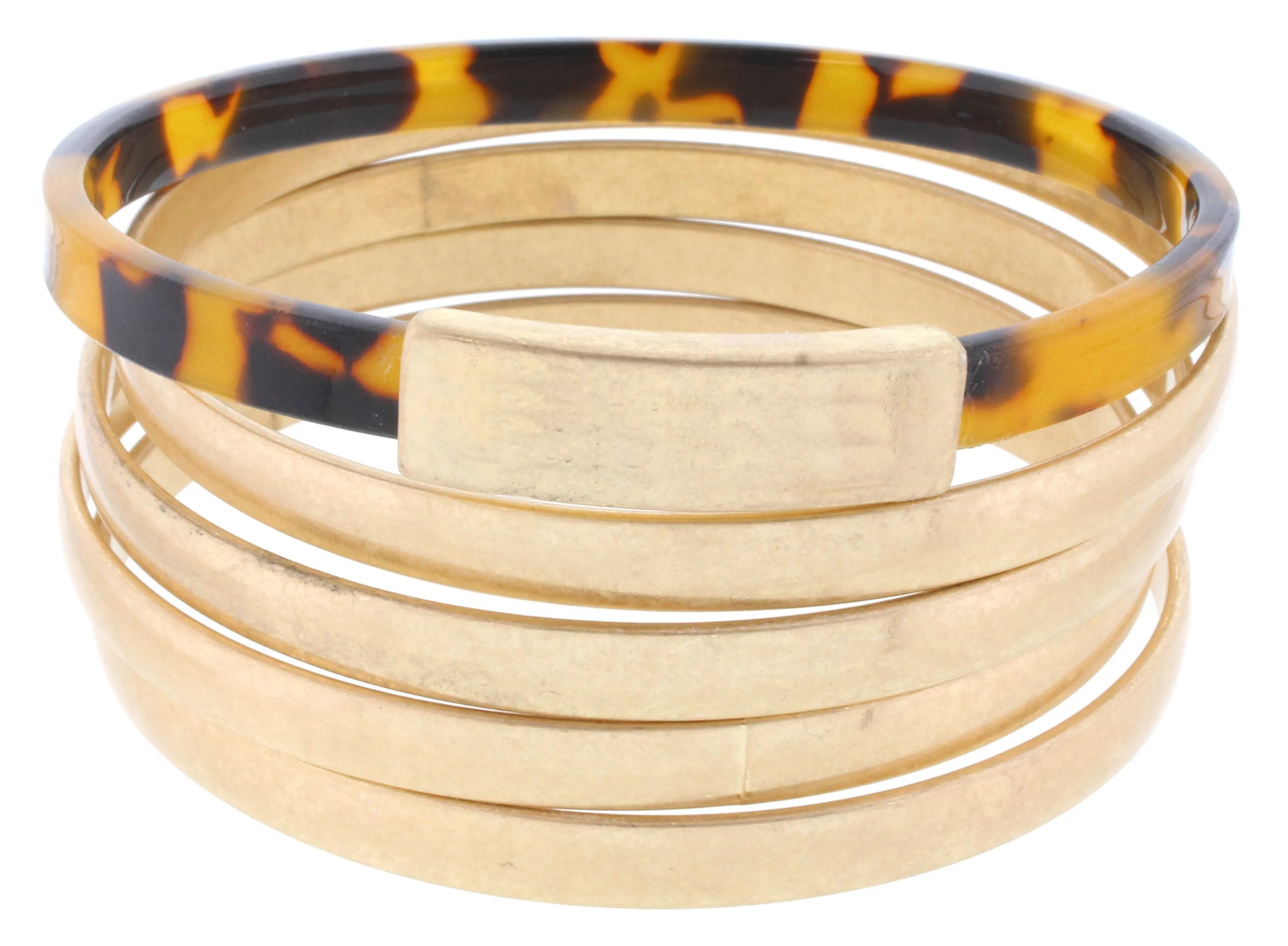 Tortoise Resin and 4 Gold Bracelet Bangle Set sold by Charming Charlie