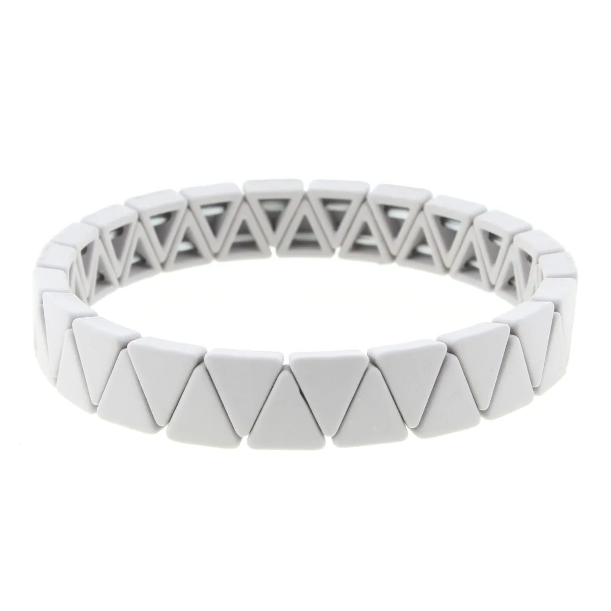 Grey Triangle Metal Shape Stretch Bracelet sold by Charming Charlie