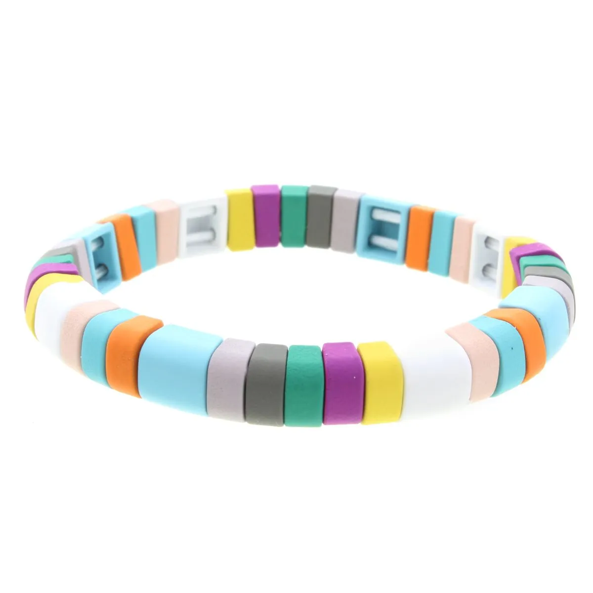 Multi Rectangular Metal Shape Stretch Bracelet sold by Charming Charlie
