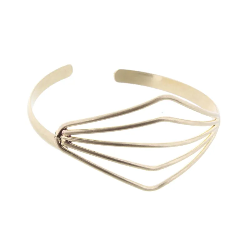 Gold Multi Line Triangle Cuff Bracelet sold by Charming Charlie