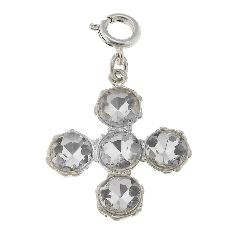 Square Faceted Silver Crystal Charm sold by Charming Charlie