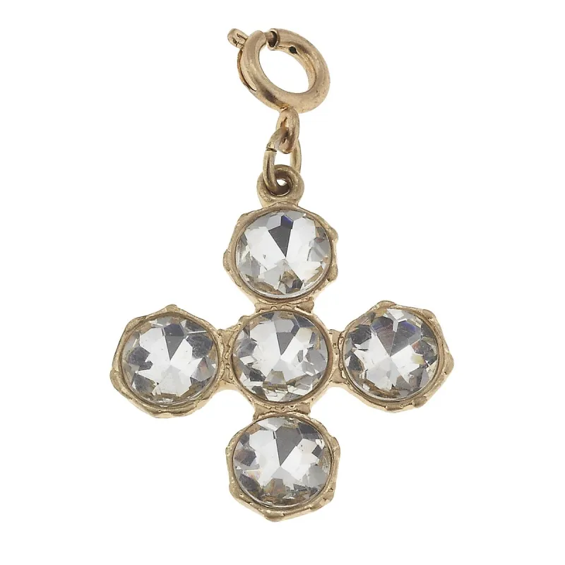 Square Faceted Gold Crystal Charm sold by Charming Charlie